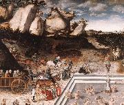CRANACH, Lucas the Elder The Fountain of Youth (detail) dfg oil painting reproduction